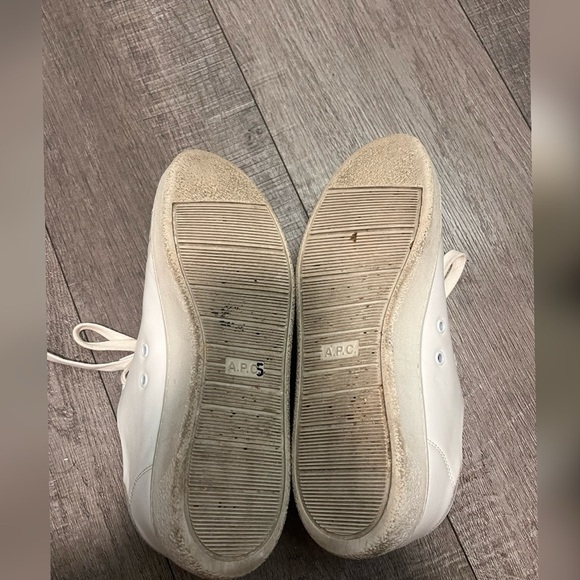 A.P.C. White Hide Sneakers $325 Size 8 - Picture 5 of 8